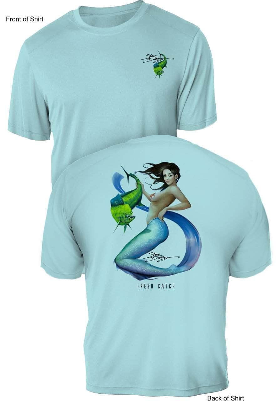 Fresh Catch- UV Sun Protection Shirt - 100% Polyester - Short Sleeve UPF 50